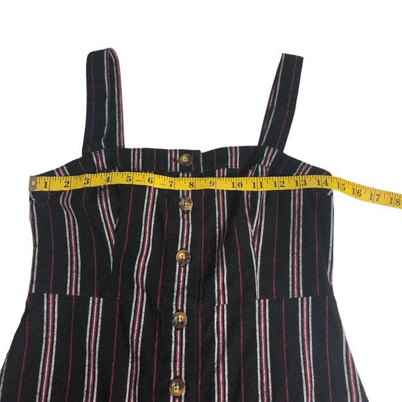 Hollister Dress Womens Small Black Red Striped Y2K Academia Grunge Mini Button - Picture 16 of 16